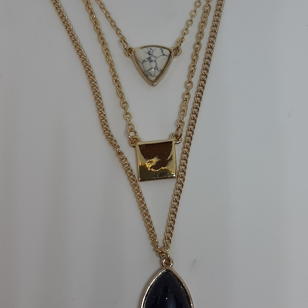 Gold 3 Layered Stackable Necklace - image 2